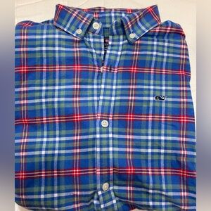 Vineyard Vines Blue and Red Plaid Button Down Shirt